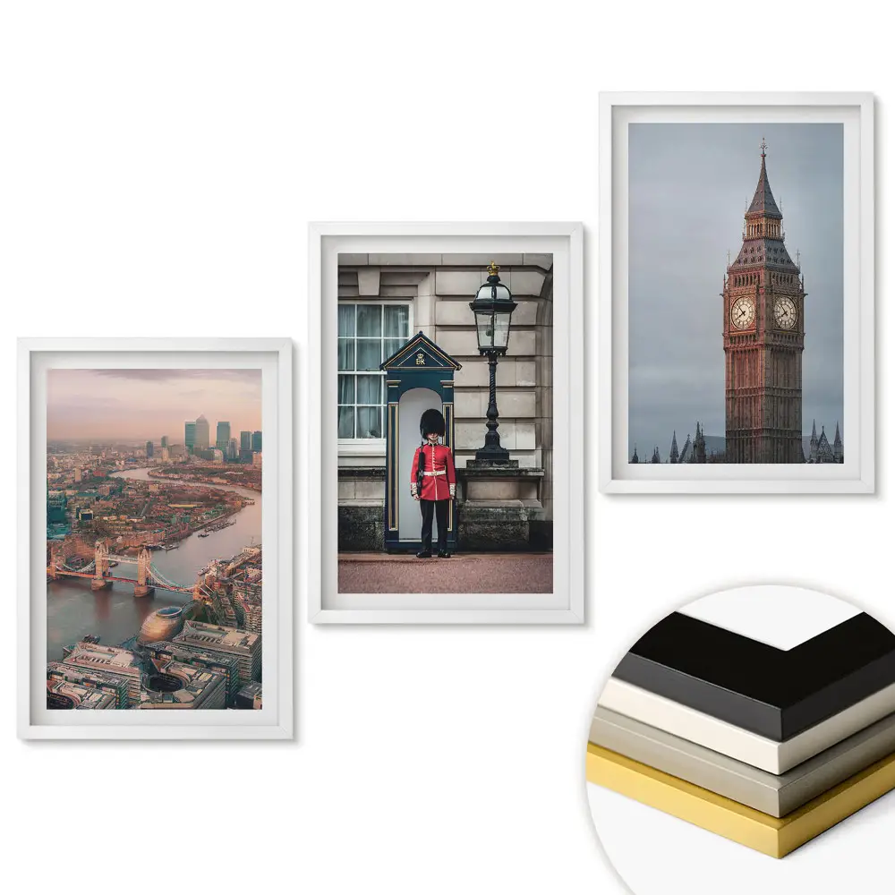 Set de 3 tablouri pentru living cu vederi ale Londrei