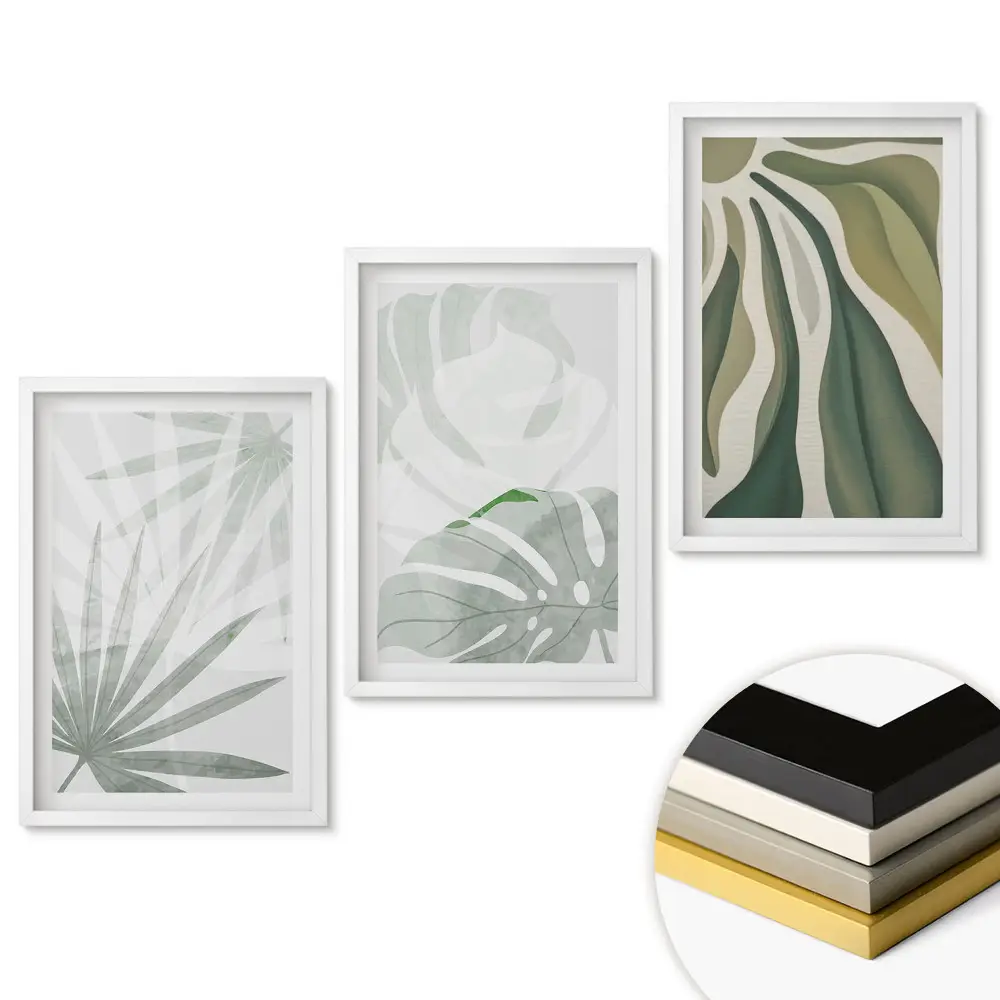 Set tablouri pentru living Inspirații vegetale în nuanțe delicate