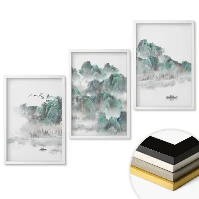 Set 3 tablouri pentru living Liniștea naturii în peisaje pitorești