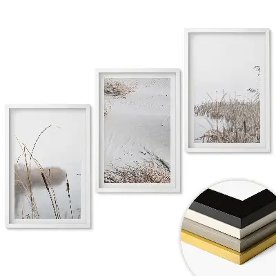 Set 3 tablouri pentru living Pacea naturii în nuanțe delicate