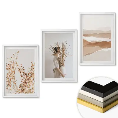 Set 3 tablouri pentru living cu tematică Frumusețe naturală în stil minimalist