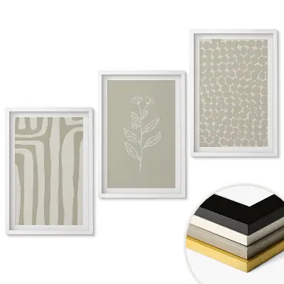 Set de tablouri pentru living cu modele naturale și motive delicate