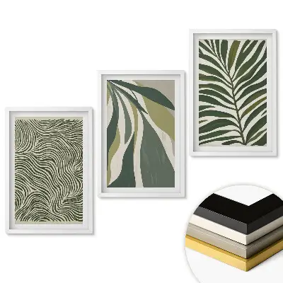 Set de tablouri pentru living Inspirații vegetale în verdeață