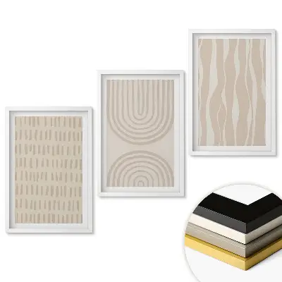 Set de 3 tablouri pentru living cu modele minimaliste în culori discrete