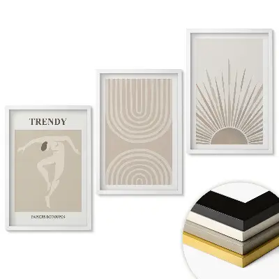 Set de 3 tablouri pentru living cu design minimalist modern