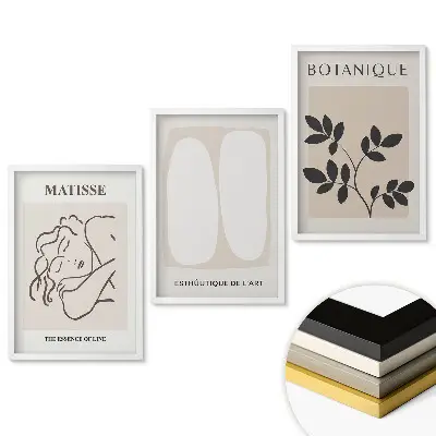 Set de tablouri pentru living cu grafică modernă în stil minimalist
