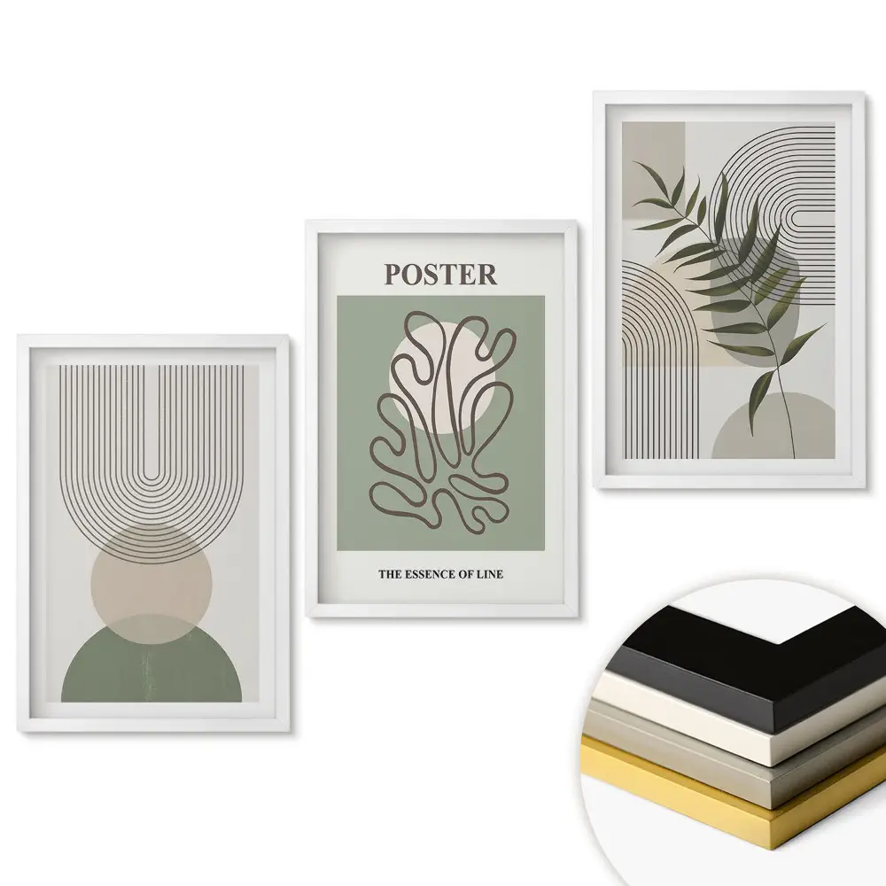Set de tablouri pentru living cu modele minimaliste în culori discrete