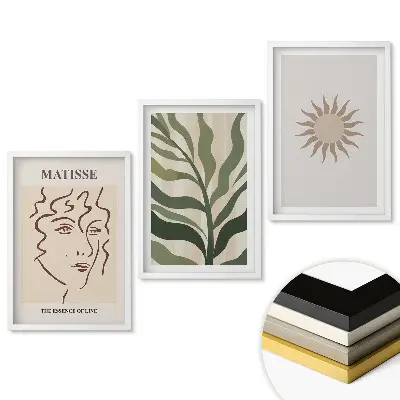 Set de tablouri pentru living cu design abstract minimalist