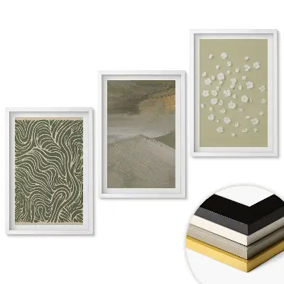 Set de tablouri pentru living cu modele abstracte în culori delicate