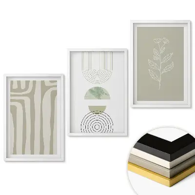 Set de tablouri pentru living cu motive abstracte în culori discrete