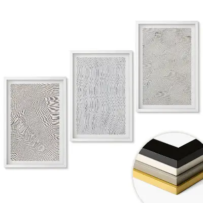 Set 3 tablouri pentru living cu modele abstracte de linii și texturi