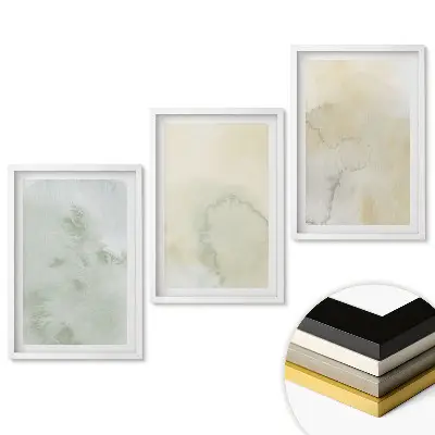 Set de tablouri pentru living cu acuarele abstracte în culori estompate