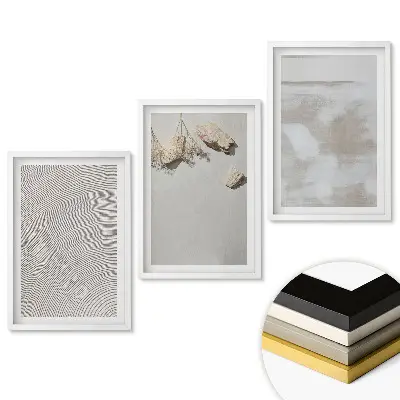 Set de 3 tablouri pentru living cu modele moderne pe fundal neutru