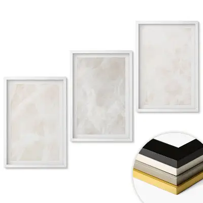 Set 3 tablouri pentru living cu fundaluri elegante în nuanțe de alb