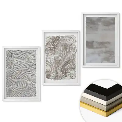 Set de tablouri pentru living cu modele abstracte în nuanțe de gri