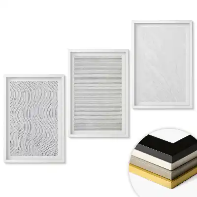 Set de tablouri pentru living cu modele monocromatice minimaliste în trei variante