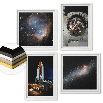 Set de tablouri înrămate Descoperiri spațiale și călătorii galactice