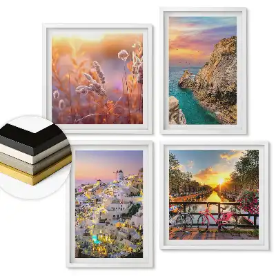 Set de 4 tablouri înrămate Frumusețea naturii și arhitecturii
