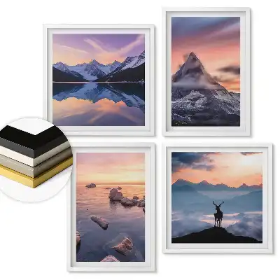 Set de tablouri înrămate cu peisaje naturale liniștite