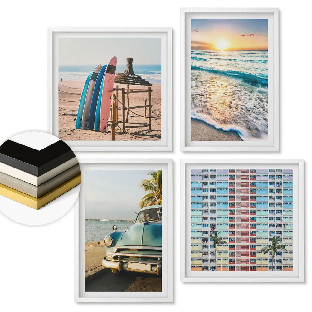 Set de tablouri înrămate Amintiri colorate dintr-o vacanță la mare
