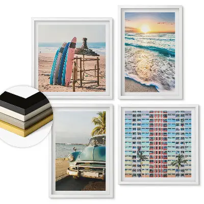 Set de tablouri înrămate Amintiri colorate dintr-o vacanță la mare
