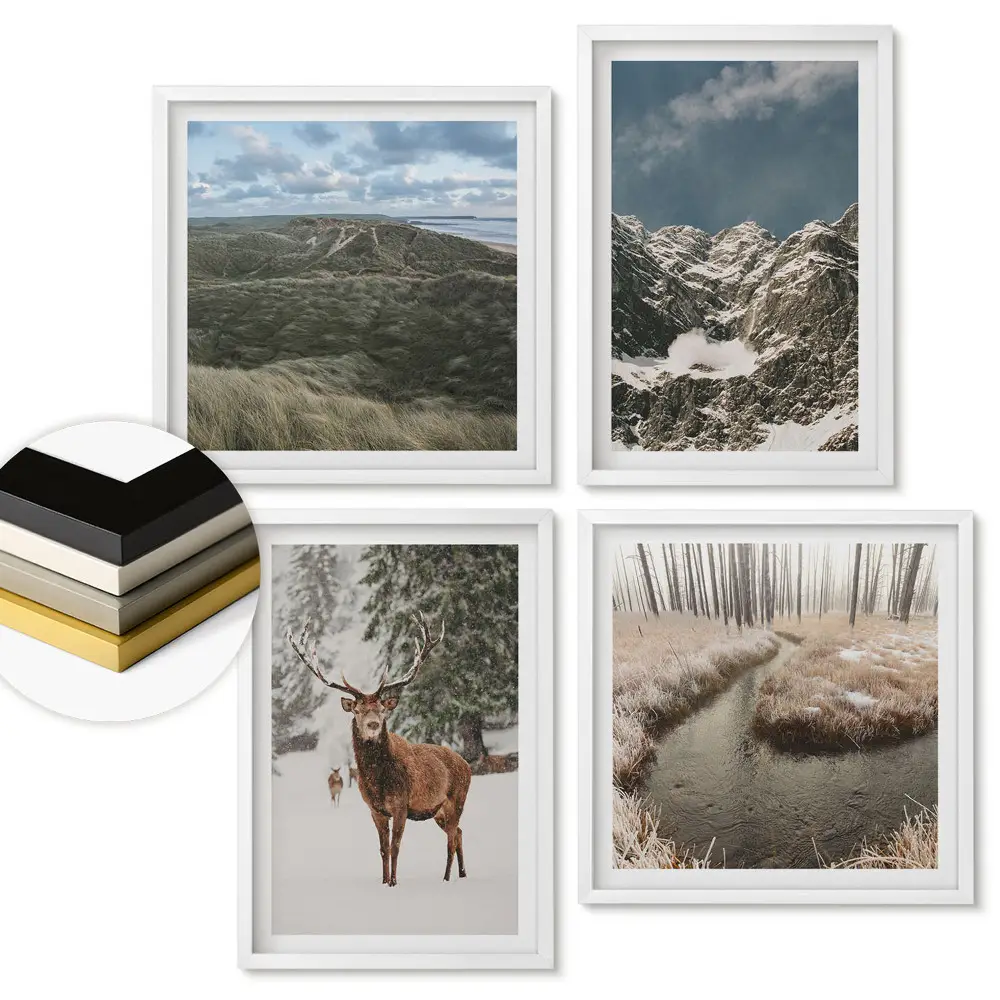 Set de 4 tablouri înrămate Natura în diferite anotimpuri