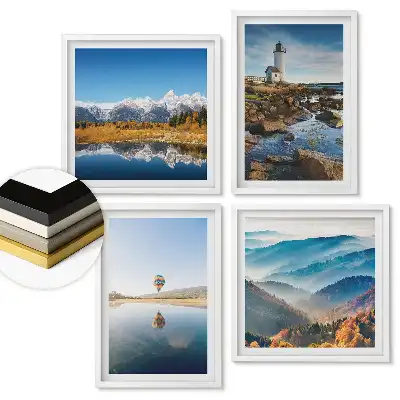 Set 4 tablouri înrămate Frumusețea naturii în diverse forme