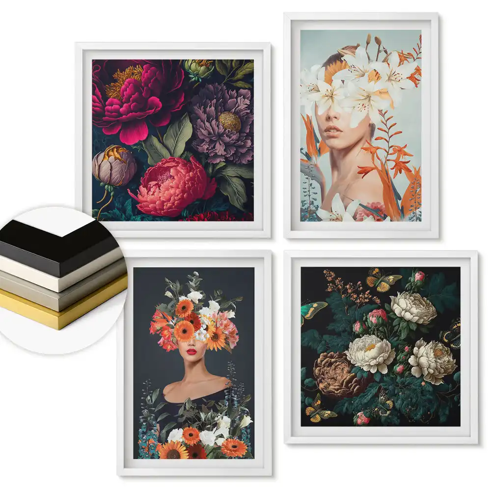 Set de tablouri înrămate Inspirații florale în stil modern