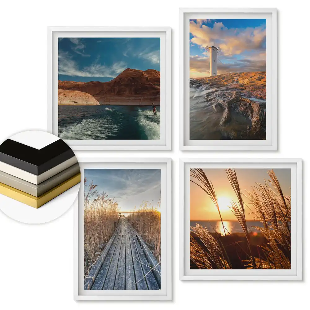 Set de 4 tablouri înrămate Frumusețe naturală