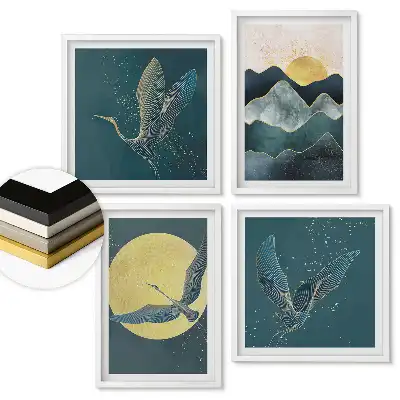 Set de 4 tablouri înrămate O armonie elegantă între natură și artă