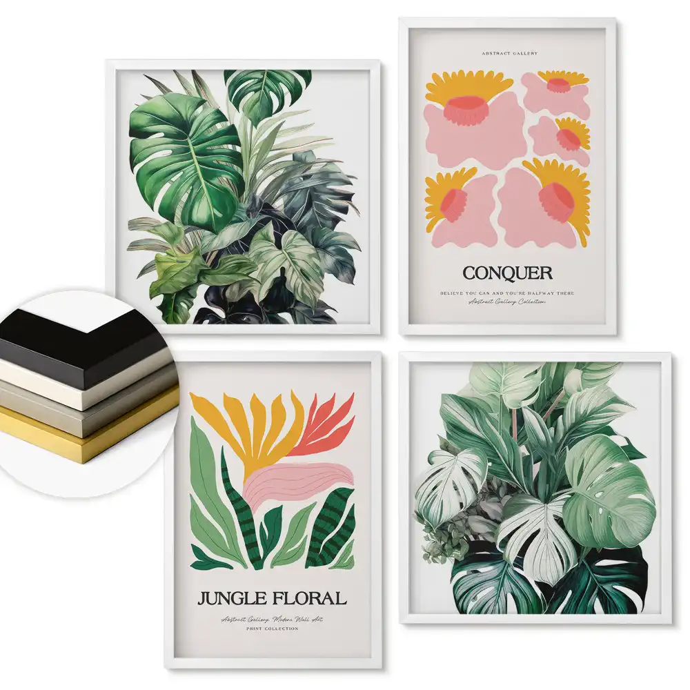 Set de tablouri înrămate Inspirații tropicale în stil modern
