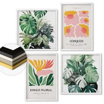 Set de tablouri înrămate Inspirații tropicale în stil modern