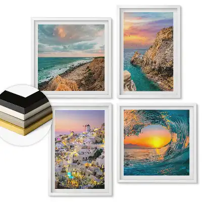 Set de tablouri înrămate cu peisaje naturale și arhitecturale