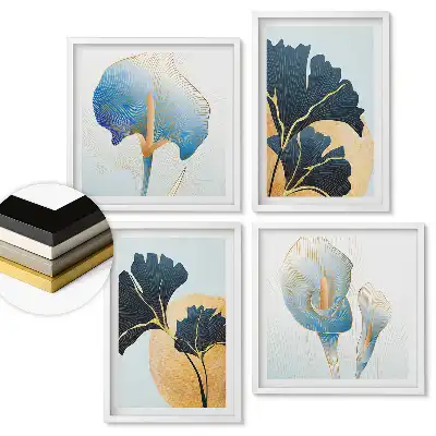 Set de tablouri înrămate cu design floral modern