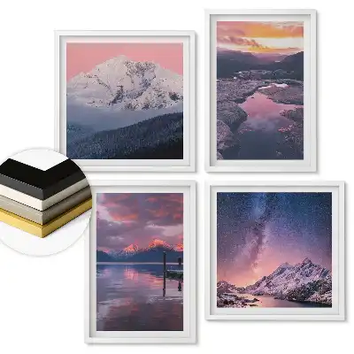 Set de tablouri înrămate Magia munților și a cerului nopții