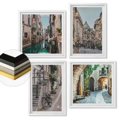 Set de tablouri înrămate Colțuri fermecătoare ale orașelor europene