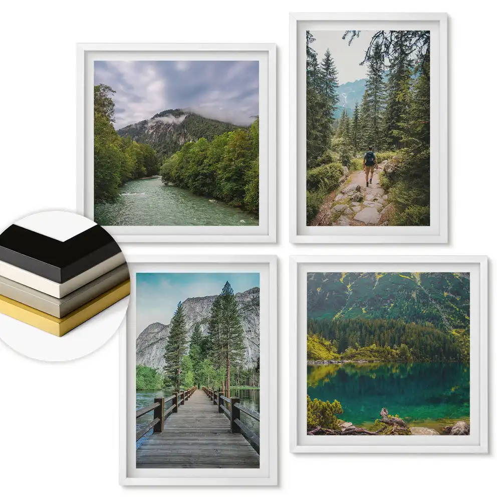 Set de tablouri înrămate Descoperind frumusețea naturii montane