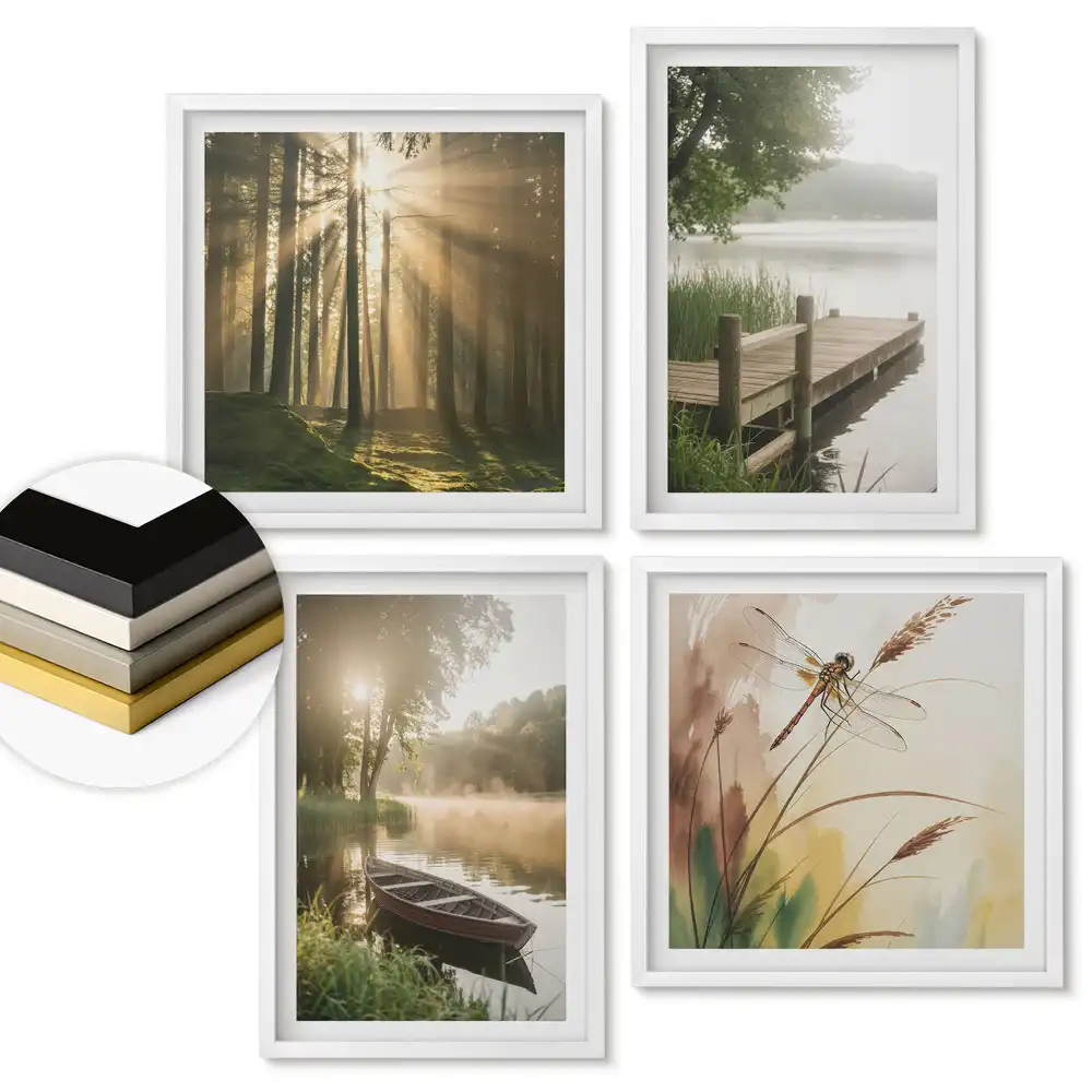 Set de tablouri înrămate Pacea naturii, disponibil în patru versiuni