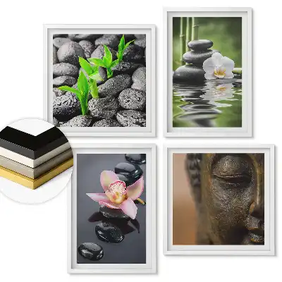 Set de 4 tablouri înrămate Armonia naturii și pacea în artă
