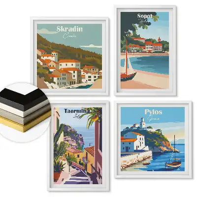 Set de tablouri înrămate Peisaje din Europa Locuri de vacanță