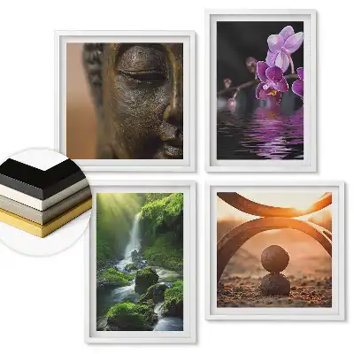Set 4 tablouri înrămate Armonia naturii și liniștea sufletească