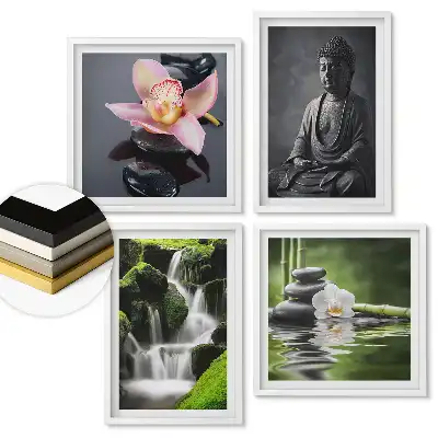 Set de 4 tablouri înrămate Armonia naturii și liniștea sufletească