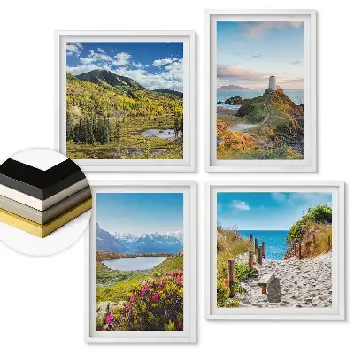 Set de tablouri înrămate cu peisaje naturale în diferite anotimpuri