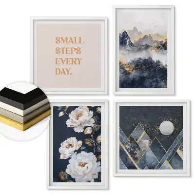 Set de 4 tablouri înrămate Armonia naturii și inspirațiile de zi cu zi