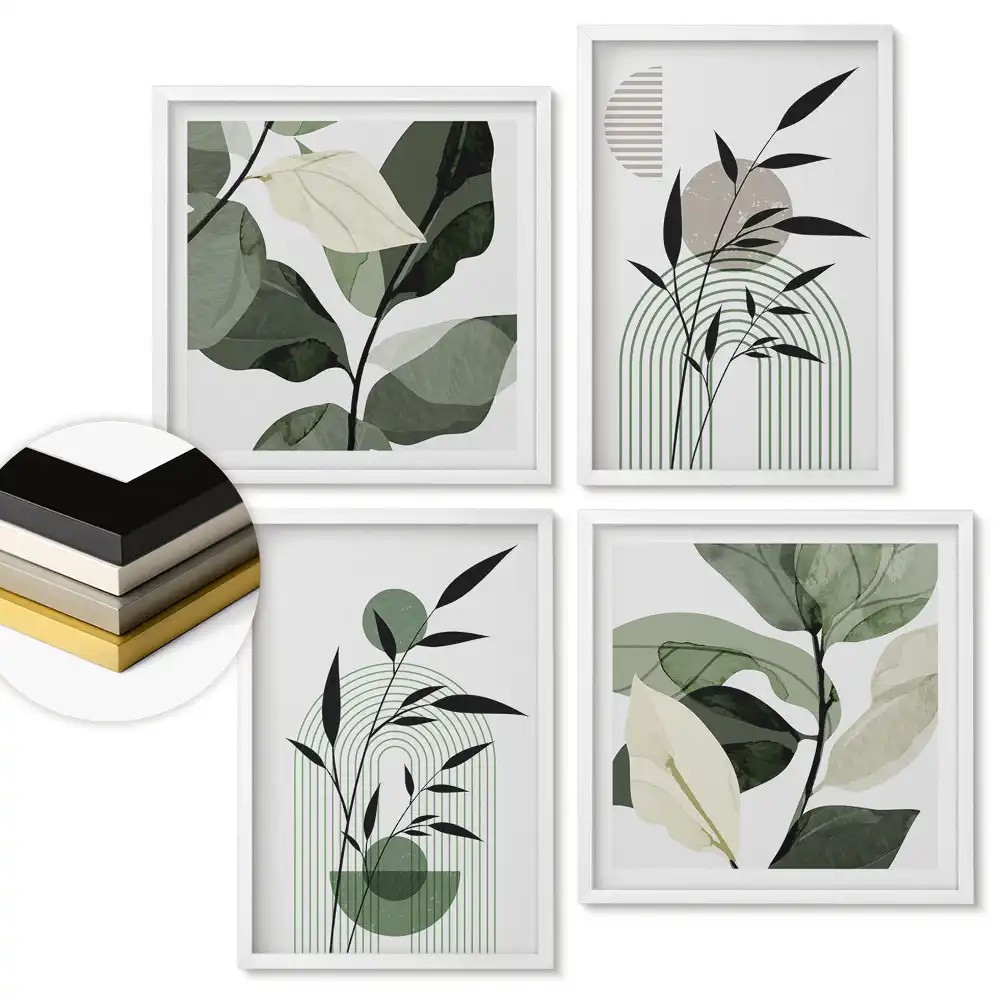 Set de tablouri înrămate Inspirații din plante în stil minimalist