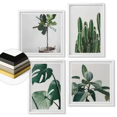 Set de tablouri înrămate Armonie verde în stil minimalist