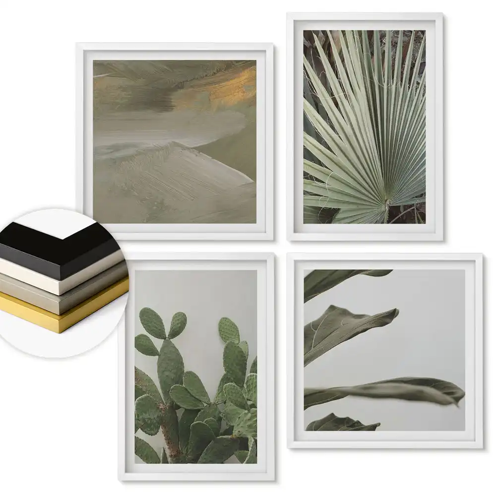 Set de tablouri înrămate Inspirații verzi în stil minimalist