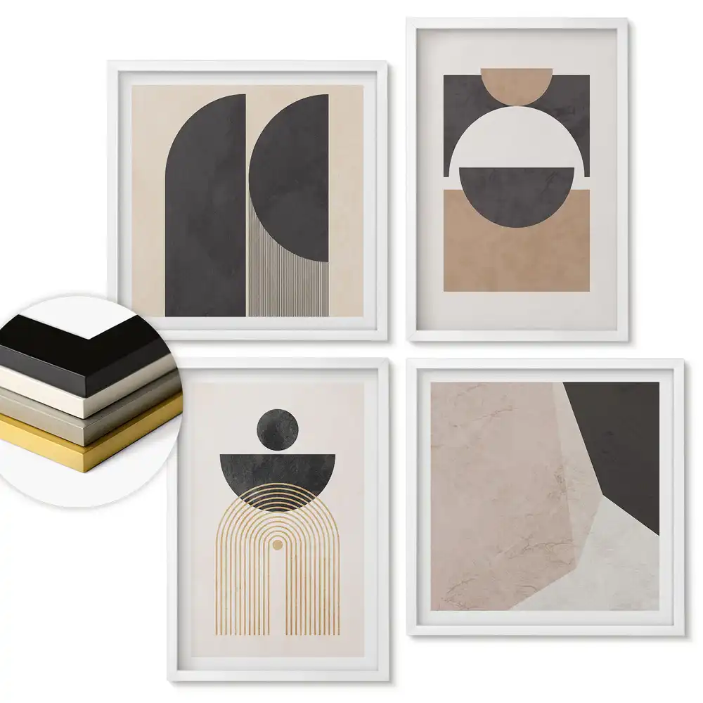 Set tablouri înrămate Abstracțiuni moderne în culori discrete