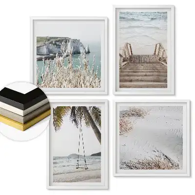 Set de tablouri înrămate Liniștea peisajului natural de pe litoral