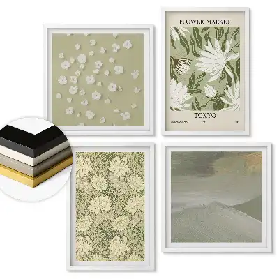Set de tablouri înrămate Inspirații florale în culori discrete